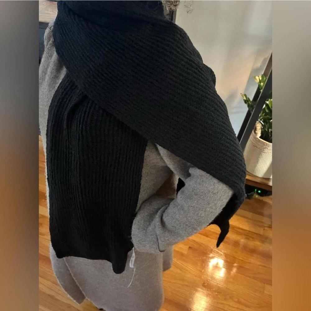 Style & Co Rib Solid Black Scarf - Picture 3 of 5
